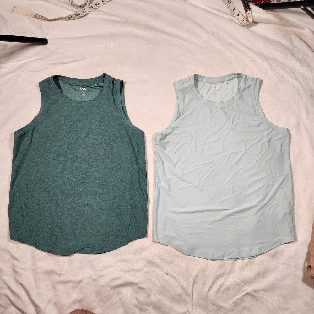 DSG Womens Athletic Tank Top Bundle Set of 2 Teal Blue Size Small Activewear